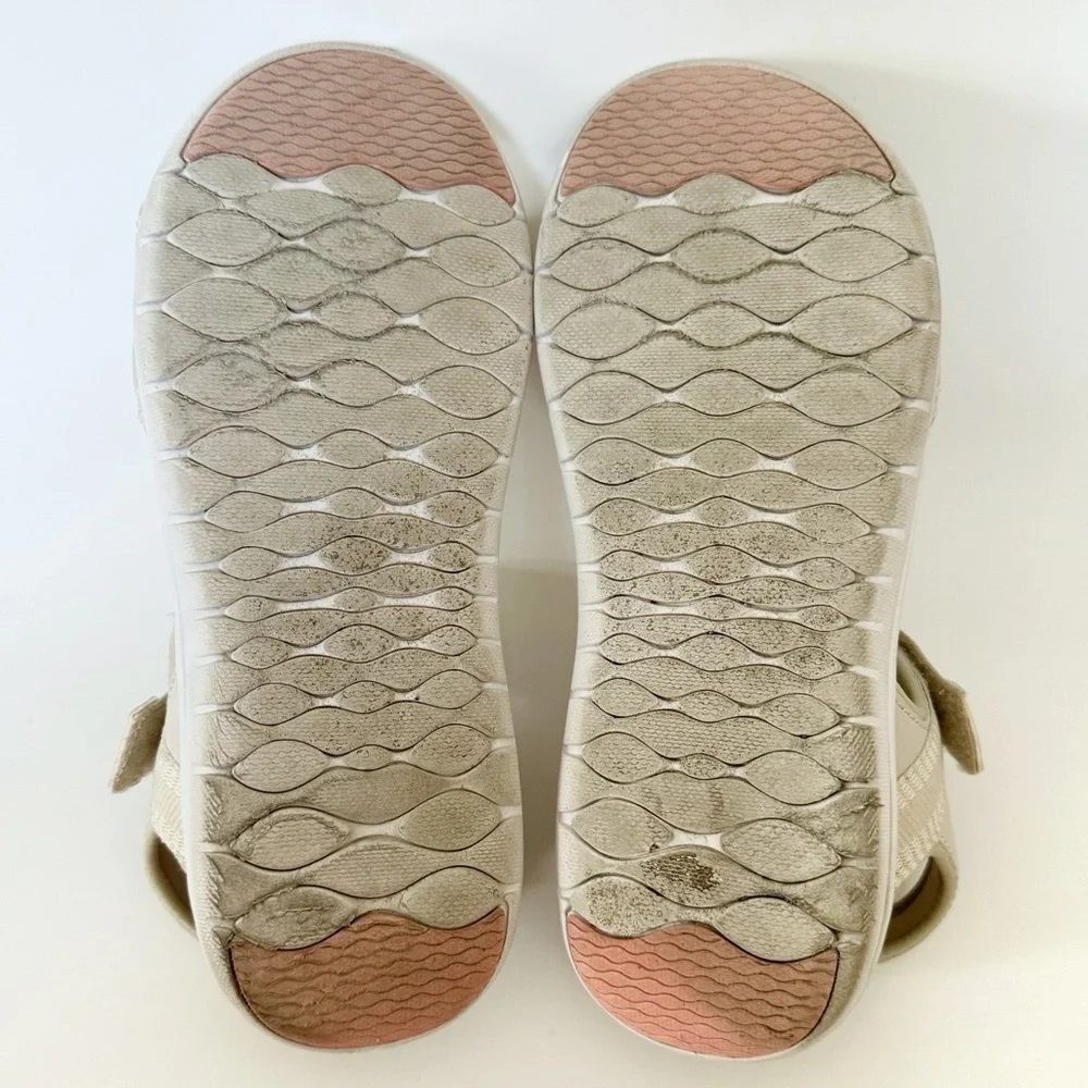 Ryka Womens Savannah 2 Beige Open Toe Ankle Strap Strappy Sandals Shoes Size 7.5